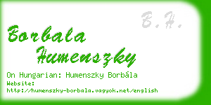 borbala humenszky business card